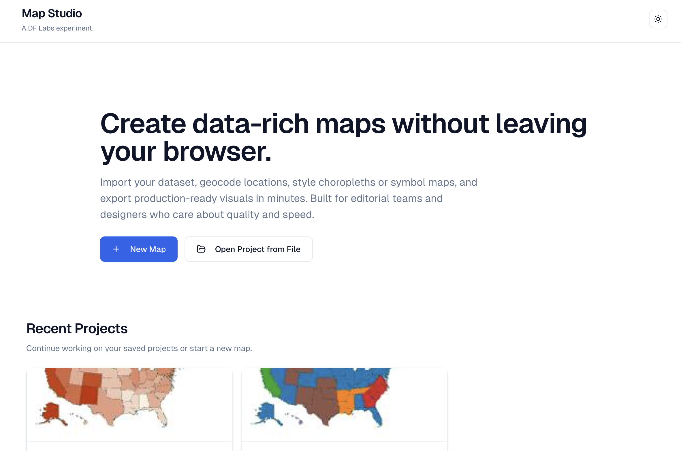 Map Studio screenshot – choropleth styling