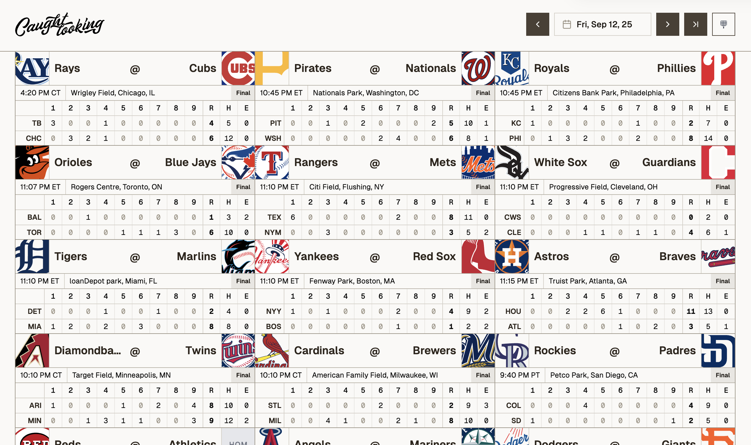 Caught Looking screenshot – scorecard
