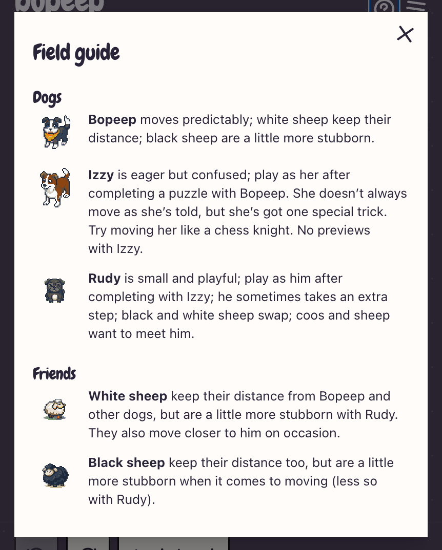 Bopeep game screenshot – border collie