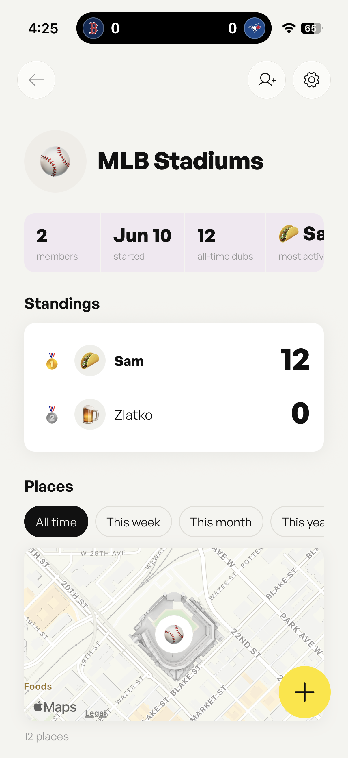 Dubs app screenshot – league overview