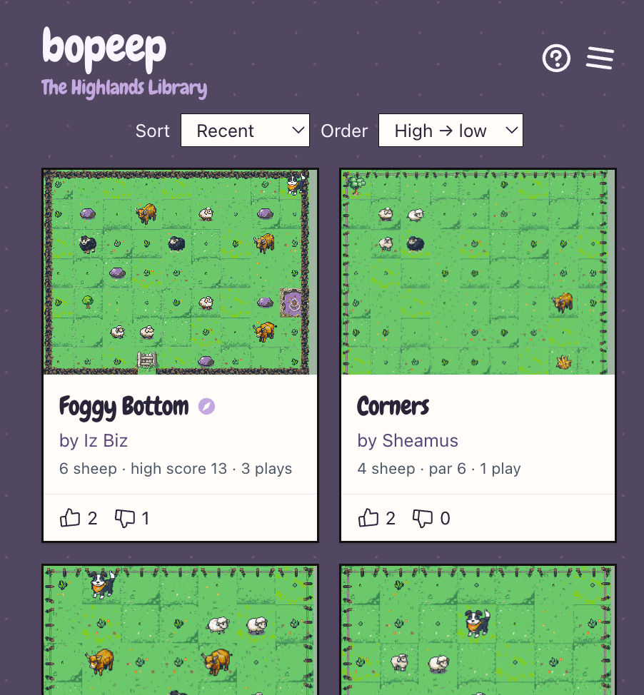 Bopeep game screenshot – highlands scene
