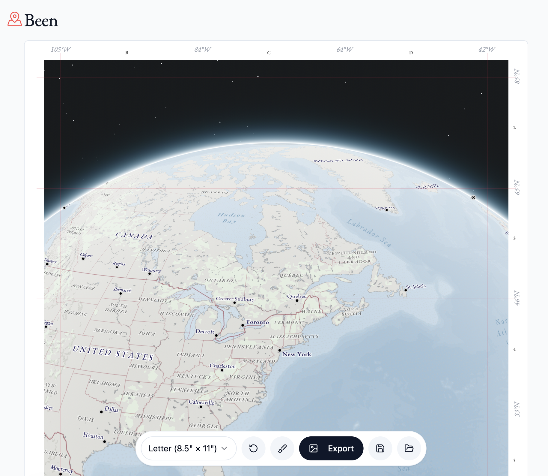 Been app screenshot – atlas creation